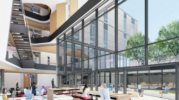 A rendering of the Integrated Sciences Center planned for Lafayette College