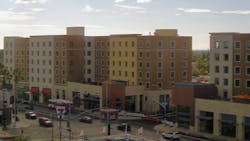 The South Campus Plaza mixeduse development at San Diego State University includes student housing and retail establishments The South Campus Plaza mixeduse development at San Diego State University includes student housing and retail establishments