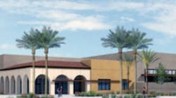 Ongoing construction of an administrative complex in the Coachella Valley district (rendering, above) has prompted officials to temporarily relocate nearby La Familia High School.