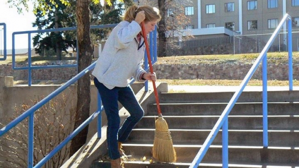 Volunteers took part in a work day last year to prepare the Landmark Community School for opening