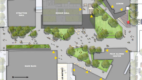Rendering of the Drexel Universitys Raymond G Perelman Plaza