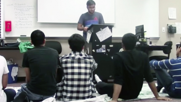 Muslim students at Liberty High School in Frisco Texas meet for prayer sessions in a school classroom
