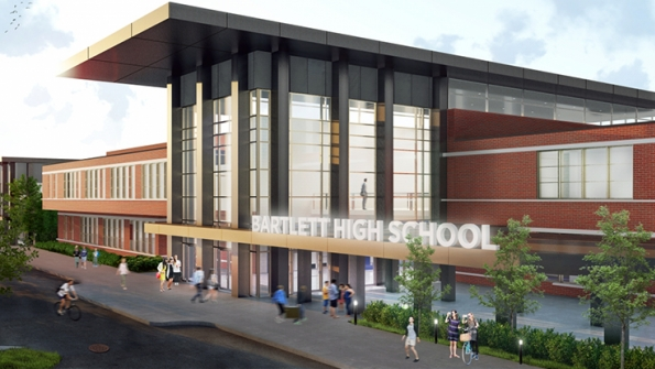 Rendering of plans for renovating Bartlett High School