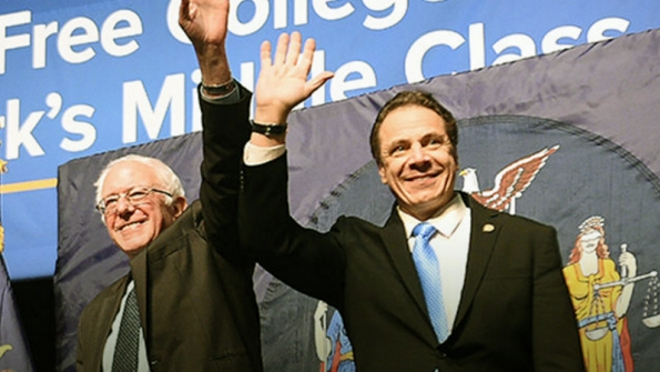 US Sen Bernie Sanders of Vermont joined New York Gov Andrew Cuomo earlier this year to announce Cuomo39s proposal for free college tuition