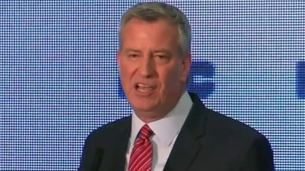 New York City Bill de Blasio announces an ambitious preschool program for 3yearolds