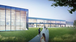 Rendering of plans for athletic facility at Colby College.