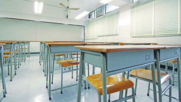 Light colors on interior finishes in a school classroom enable daylight to be reflected throughout a space
