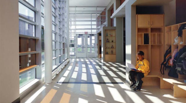 It is satisfying to visit a space with sufficient daylight and observe that no one has seen the need to turn on any lights. (Harold G. Fearn Elementary School, Aurora, Ill.)