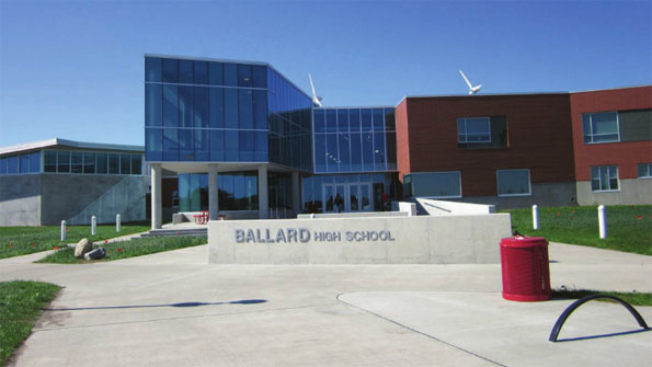 Ballard High School Huxley Iowa has 18000 square feet of highperformance glass