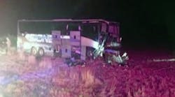 A track coach was killed when the bus he was riding in was hit head on in Texas.