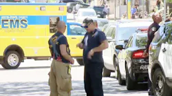 Emergency personnel on the scene of a fatal stabbing at the University of Texas at Austin
