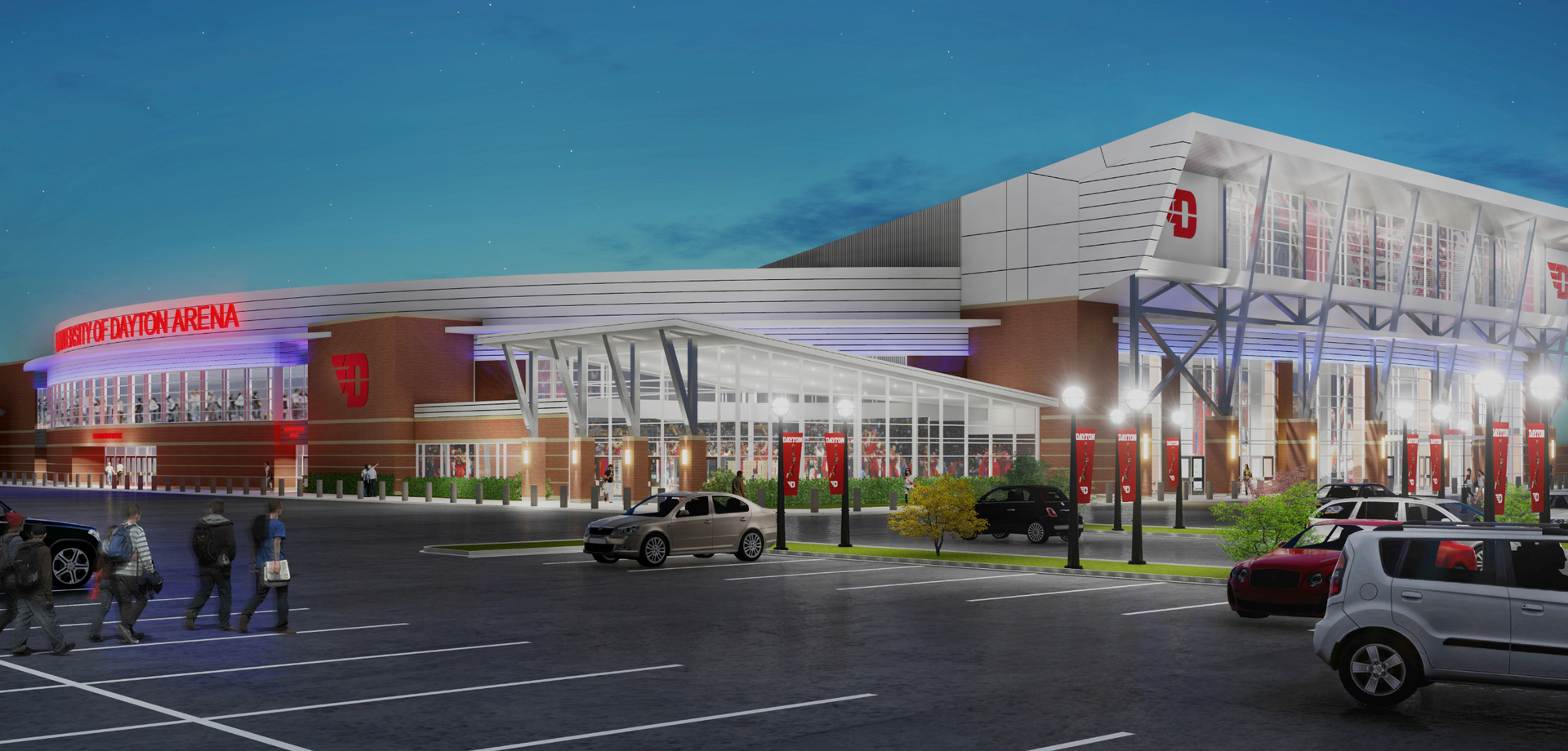 A rendering of what the renovated University of Dayton Arena will look like