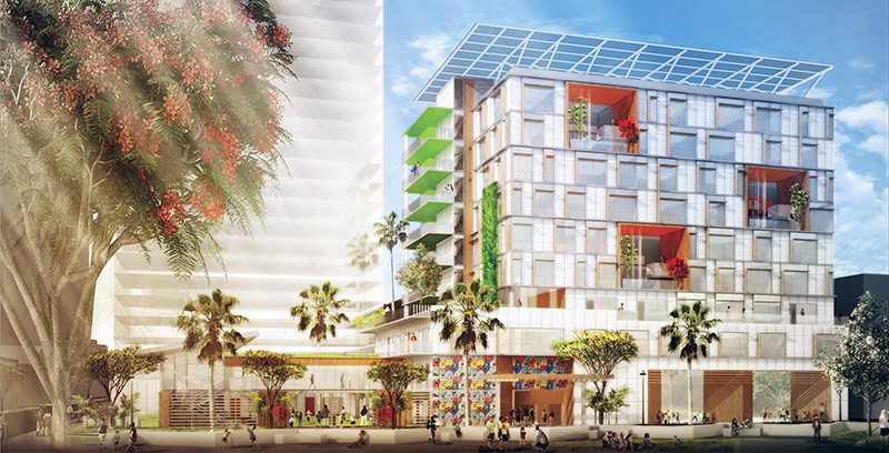 A fourstory elementary school in Honolulu will be part of a 10story mixedincome mixeduse development that also features rental residences and retail