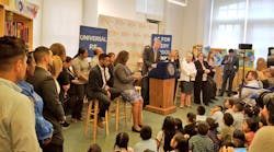 New York City Mayor Bill de Blasio announces a $385 million plan to provide more gymnasium space in schools.