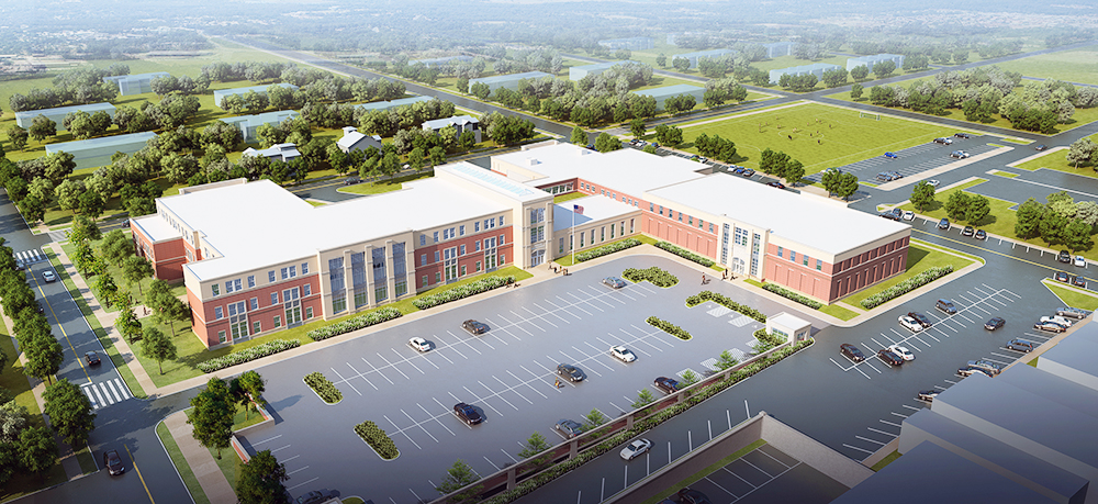 A rendering of plans for a new Hinsdale Middle School