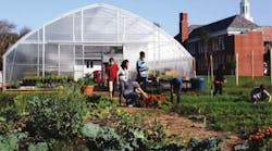Students at Bridgehampton Union Free School, Bridgehampton, N.Y., are enjoying their new &apos;outdoor classroom,&apos; courtesy of a new greenhouse on campus. The greenhouse is used for meetings, fund-raisers and for growing produce for the cafeteria.