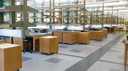 The University of Colorado, Boulder, used rubber flooring in its Jennie Smoly Caruthers Biotechnology Building labs to protect against staining from chemicals and other substances.