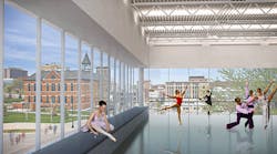 Rendering of dance studio planned for UMKC&apos;s arts campus.