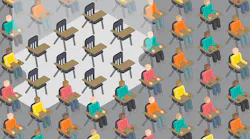 empty desks illustration