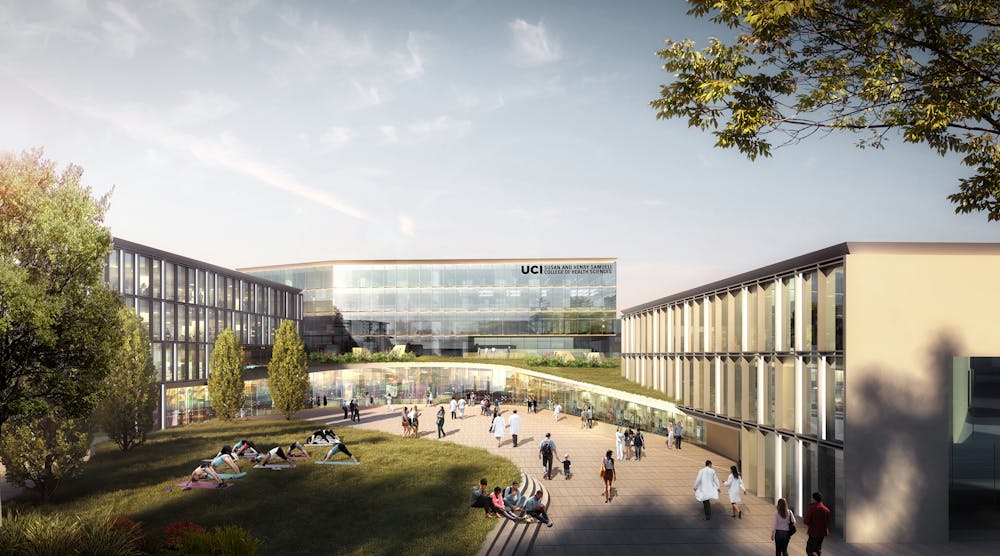Rendering of plans for the Susan and Henry Samueli College of Health Sciences