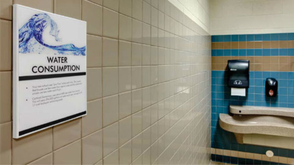 DeKalb Ill Community Unit School District uses its new Cortland Elementary School Cortland Ill as a conservation teaching tool for students