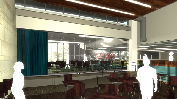 Alma College Hamilton Commons renovation Alma Mich Rendering courtesy of The Collaborative Inc