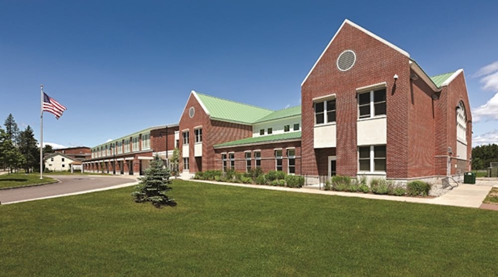 The design of Fryeburg Academy&rsquo;s Harvey Dow Gibson Athletic Center &amp; Ada Cram Wadsworth Arena, Fryeburg, Maine, integrated the contextual feel of a historic campus in a contemporary way.