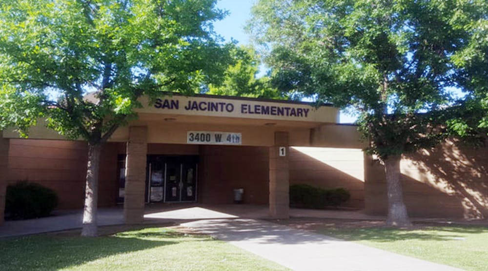 San Jacinto Elementary is one of many schools in Amarillo, Texas, that sustained damaged in a May 2014 hail storm.