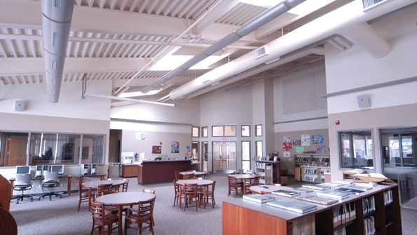 A welldesigned daylighting system adjusts and shuts off electric lights when the sun is sufficient to illuminate the space Photo courtesy of Sunoptics