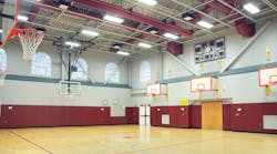 The 13,700-square-foot addition to Garden City Middle School, Garden City, N.Y., houses a new gymnasium. Photo by Peter Wilk/Wilk Marketing Communications