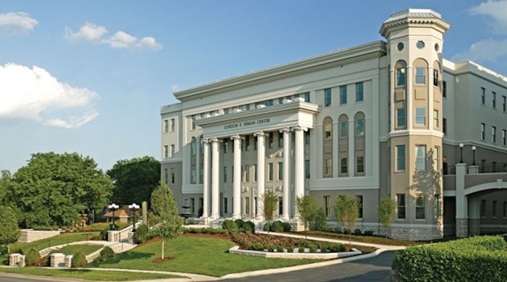 Energy efficiency and matching the campus architecture were important considerations when cladding Belmont University&rsquo;s newest building, the Gordon E. Inman Center, Nashville, Tenn.