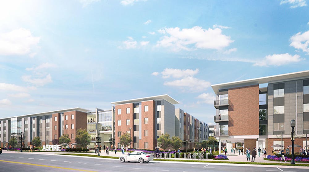 Rendering of the &ldquo;Aspire at Discovery Park&rdquo; apartment project.
