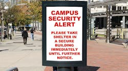 Education institutions should consider visual indicators, including message displays, to convey a crisis on campus.
