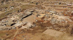 Aerial views of the damage to Plaza Towers Elementary School after an F5 tornado touched down in the Moore, Okla., area on May 20, 2013. Photo courtesy of Jocelyn Augustino/FEMA