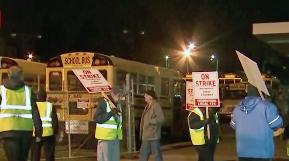 Striking school bus drivers picket in Seattle