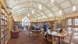 At the Hackley School Tarrytown NY Goodhue Memorial Hallrsquos Sternberg Library has an average Rvalue of R48 for the roof and walls This represents a high resistance to heat transfer The high Rvalue combined with a geothermal heating and cooling system and high thermal mass within the conditioned space produces an extremely energyefficient buildingmdasha Thermos bottle effect Photo by Robert Mintzes At the Hackley School Tarrytown NY Goodhue Memorial Hallrsquos Sternberg Library has an average Rvalue of R48 for the roof and walls This represents a high resistance to heat transfer The high Rvalue combined with a geothermal heating and cooling system and high thermal mass within the conditioned space produces an extremely energyefficient buildingmdasha Thermos bottle effect Photo by Robert Mintzes