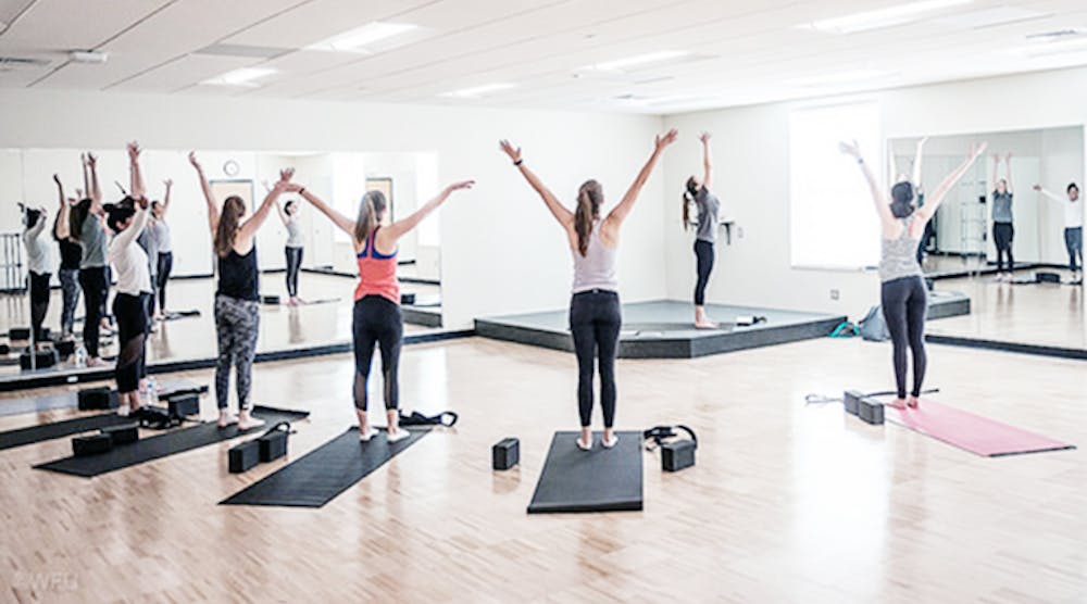 An exercise studio in the Wake Forest Wellbeing Center