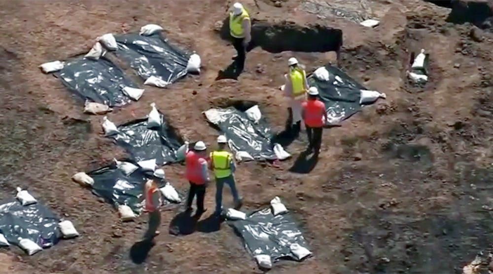 The discovery of graves has halted construction of a school facility in Sugar Land, Texas