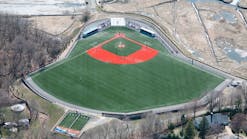 Lower cost-per-play, environmental benefits, player safety and ease of maintenance have led many education institutions, such as Salem State University, Salem, Mass., to choose synthetic turf for athletic fields. Photo courtesy of Woodard &amp; Curran