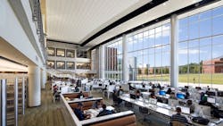 The centerpiece of Georgia Gwinnett Collegersquos library is the Information Commons a threestory atrium inspired by the concept of a town square commons Photo courtesy of Rion RizzoCreative Sources Photography The centerpiece of Georgia Gwinnett Collegersquos library is the Information Commons a threestory atrium inspired by the concept of a town square commons Photo courtesy of Rion RizzoCreative Sources Photography