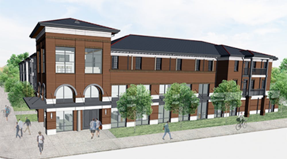 Rendering of planned housing complex at University of Louisiana at Lafayette
