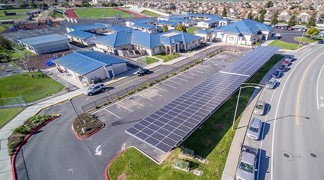 Solar array at Rose Ferrero Elementary School in the Soledad district.