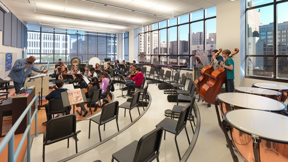 William Jones College Preparatory High School in downtown Chicago