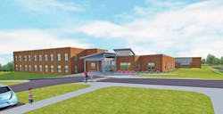 Rendering of school planned for Monmouth, Maine.
