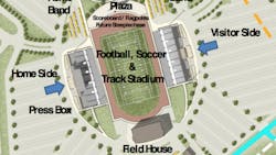 Design plans for Clear Creek ISD39s new stadium Photo credit PBK Sports Design plans for Clear Creek ISD39s new stadium Photo credit PBK Sports
