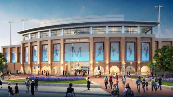 Rendering of new football stadium in the McKinney district