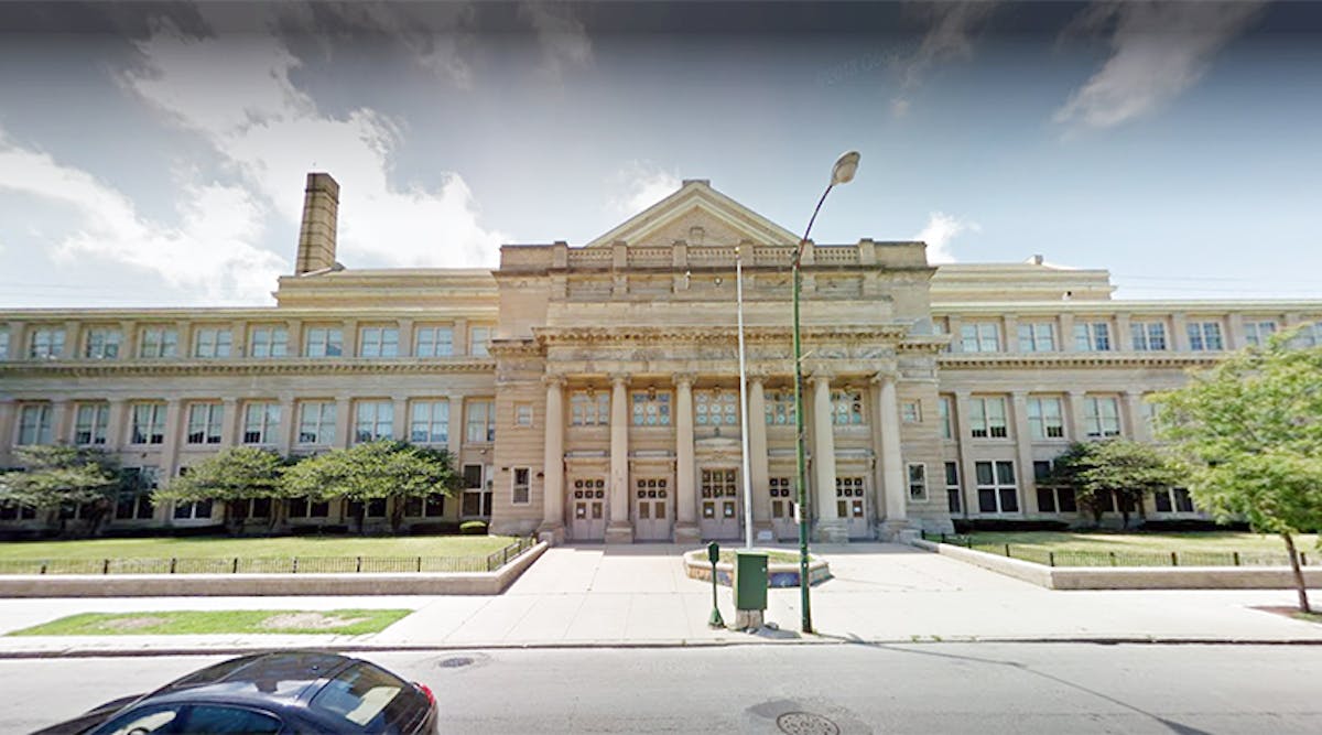 Hyde Park Academy High School in Chicago is adjacent to the site of the planned Obama Presidential Center.