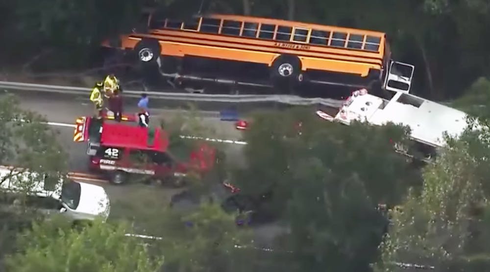 A bus carrying 40 Mars Area (Pa.) students overturned after leaving the road.
