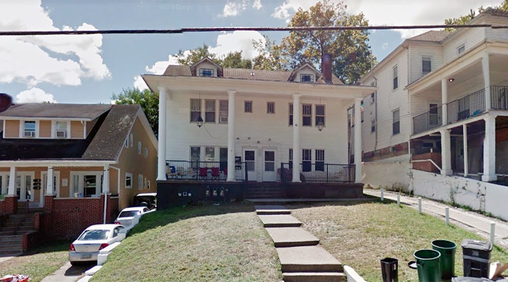 This apartment building in Athens, Ohio, is where a fraternity pledge was found dead.