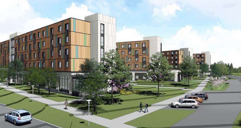Dining/housing complex under construction at UMass Dartmouth American